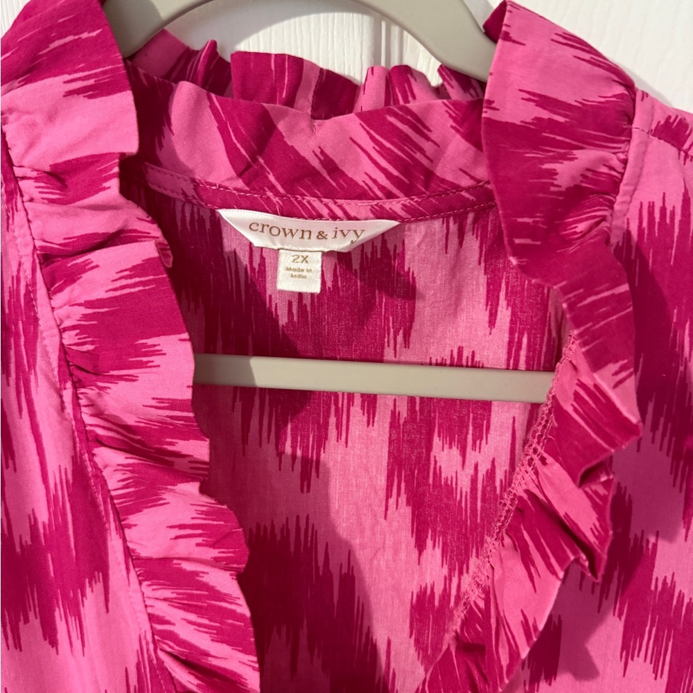 Pink Patterned Women's Dress - Picture 3 of 3